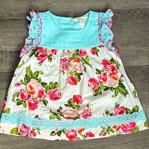 Matilda Jane Floral Flutter Sleeve Top Size 4